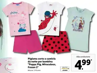 Lidl Pigiama Corto O Camicia Da Notte Per Bambina offerta