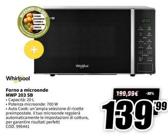 MediaWorld Whirlpool Forno a microonde MWP 203 SB offerta