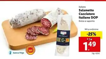 Lidl Italiamo Salametto Cacciatore Italiano DOP offerta