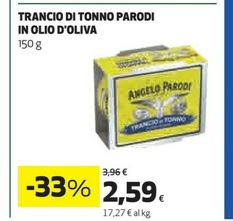 Coop Angelo parodi Trancio Di Tonno In Olio D'oliva offerta