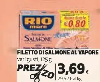 Coop Rio Mare Filetto Di Salmone Al Naturale Al Vapore 125 G(ml) offerta