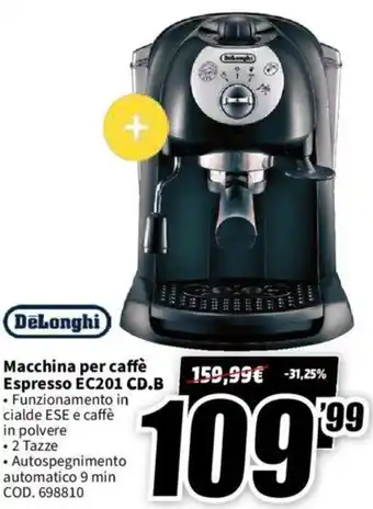 DeLonghi Macchina per caffè Espresso EC201 CD.B