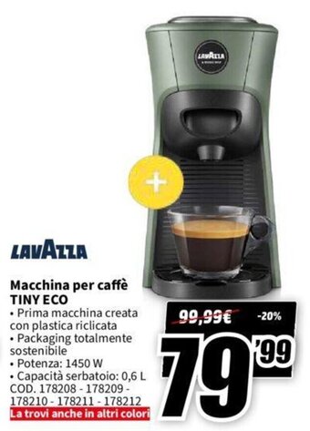 Lavazza Macchina per caffè Tiny Eco