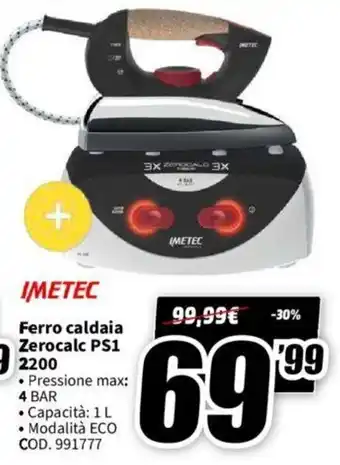 MediaWorld Imetec Ferro caldaia Zerocalc PS1 2200 offerta