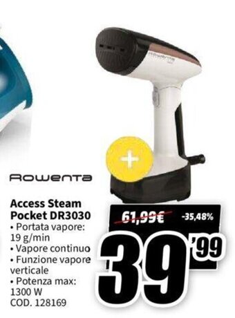MediaWorld Rowenta Access Steam Pocket DR3030 offerta