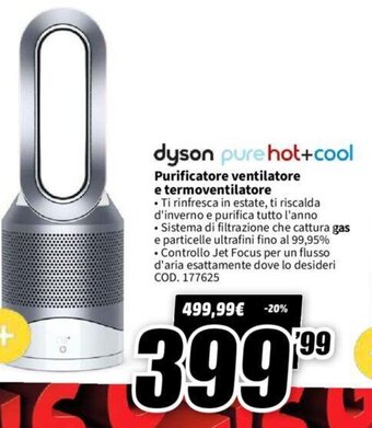 dyson pure hot+cool Purificatore ventilatore e termoventilatore