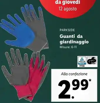 Lidl Guanti Da Giardinaggio 6-11 offerta