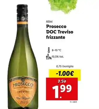 Lidl Allini Prosecco Doc Treviso offerta
