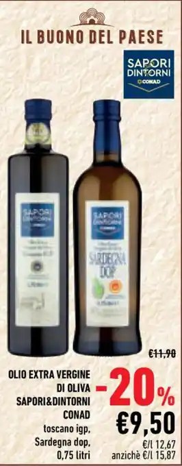 Conad Sapori & Dintorni Conad Olio Extra Vergine di Oliva 0,75 litri offerta