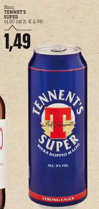 Emi Supermercati Tennent's Super Birra 50cl offerta