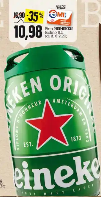 Emi Supermercati Heineken Birra 5lt. offerta