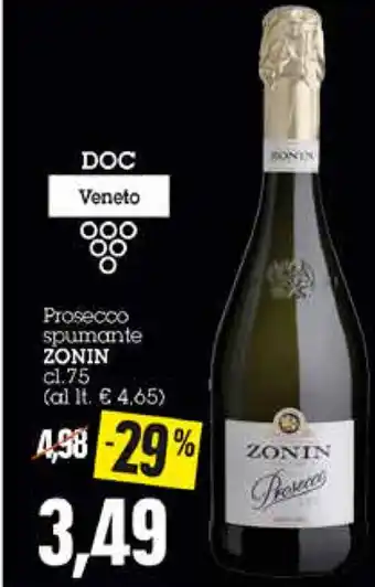 Emi Supermercati Zonin Prosecco spumante 75cl offerta