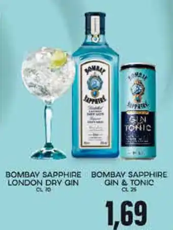 Bombay Sapphire London Dry Gin 70cl, Bombay Sapphire Gin & Tonic 25cl