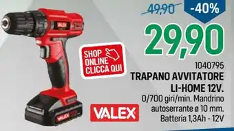 Cfadda Valex Trapano Avvitatore Li-Home 12V offerta