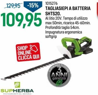 Cfadda Supherba Tagliasiepi a Batteria SHTS20 offerta