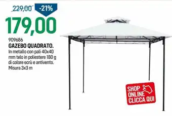 Gazebo Quadrato 3x3 m