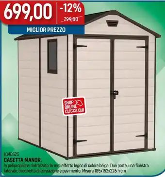 Casetta Manor 185x152x226 h cm