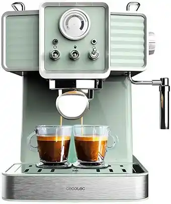 Cecotec caffettiera express power espresso 20 tradizionale light green 1350 w, espresso e cappucicno, 20 bar e thermobloc...
