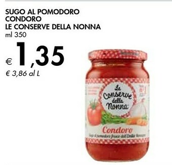 Bennet Le Conserve della Nonna Condoro Sugo Al Pomodoro 350 G(ml) offerta