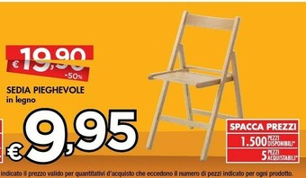 Bennet Sedia Pieghevole In Legno offerta