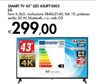 Bennet LG Smart Tv 43 Led 43UP75003 offerta