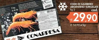 Bennet Conarpesa Code Di Gambero Argentino Surgelate offerta