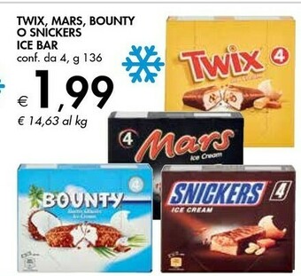 Bennet Twix/ Mars/ Bounty/ Snìckers Ice Bar offerta