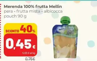 Coop Mellin Merenda Pera/ Frutta Mista/ Albicocca Pouch 100% Frutta offerta