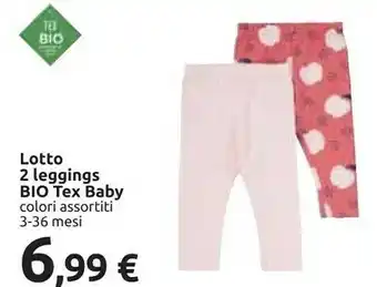 Carrefour Tex baby Lotto 2 Leggings Bio offerta