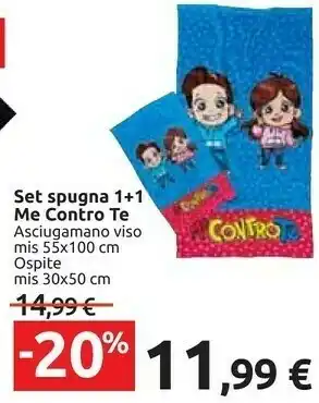 Carrefour Set Spugna 1+1 Me Contro Te offerta
