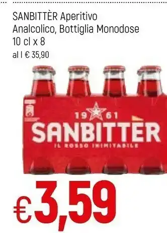 Famila Sanbitter Aperitivo Analcolico Bottiglia Monodose offerta