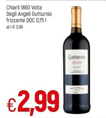 Famila Chiarli Volta Degli Angeli Gutturnio Frizzante Doc offerta