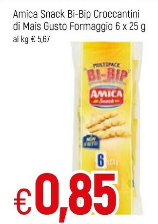 Famila Amica Snack Bi-bip Croccantini Di Mais Gusto Formaggio offerta