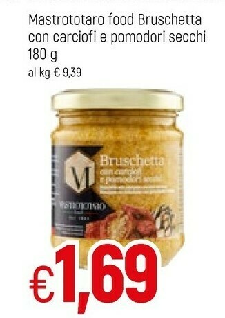 Famila Mastrototaro Food Bruschetta Con Carciofi E Pomodori Secchi offerta