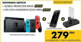 Gamestop Nintendo Switch + Screen Protector + Joy- Con Charging Dock Atrix offerta