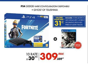 Gamestop Sony PS4 500GB + Fortnite Nero Wi-Fi offerta