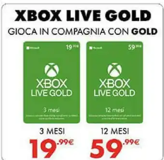 Gamestop Microsoft Xbox Live Gold 12 Month offerta
