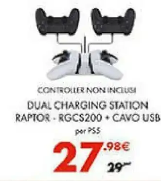 Gamestop Dual Charging Station Raptor - Rgcs200 Cavo Usb offerta