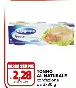 Il Gigante Il Gigante Tonno Al Naturale 240 G offerta