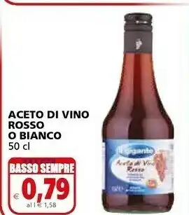 Il Gigante Il Gigante Aceto Di Vino Rosso 500 Ml offerta
