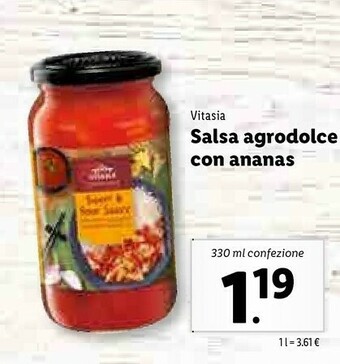 Lidl Vitasia Salsa Agrodolce Con Ananas offerta