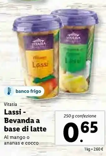 Lidl Vitasia Lassi Bevanda A Base Di Latte offerta