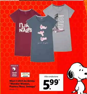 Lidl Maxi T-shirt Da Donna Wonder Woman offerta