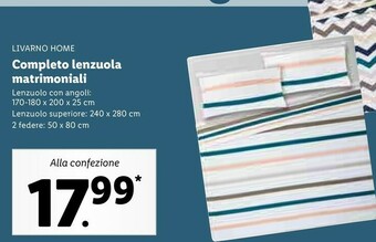 Lidl Livarno Home Completo Lenzuola Matrimoniali offerta