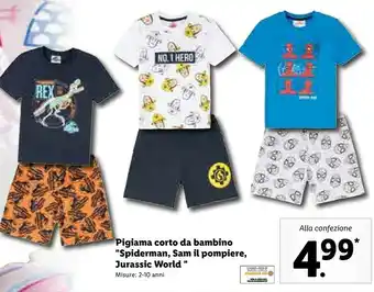 Lidl Star Pigiama Corto Da Bambino Spiderman offerta