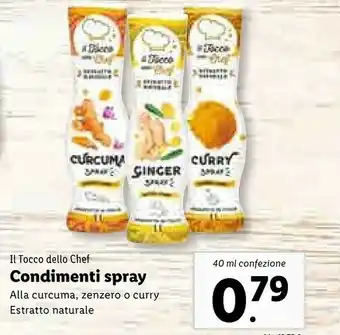 Lidl Il Tocco Dello Chef Condimenti Spray offerta