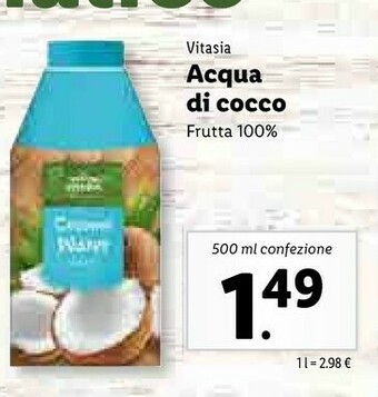 Lidl Vitasia Acqua Di Cocco offerta
