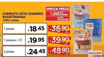 Bennet Completo Letto Stampato Bassettimania 100% Cotone offerta