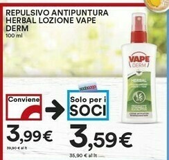 Coop Vape Repulsivo Antipuntura Herbal Lozione Derm 100 Ml offerta