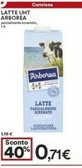 Coop Arborea Latte Parzialmente Scremato UHT offerta